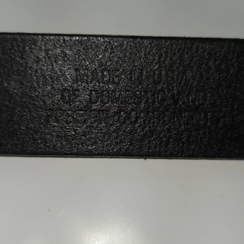 Genuine Leather Basketweave Belt Mens 36 Black Embossed Made in USA 8401
